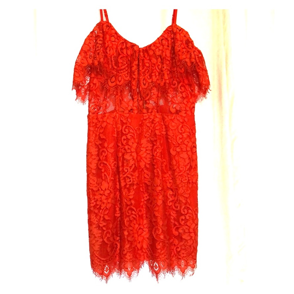 Revolve red lace dress!